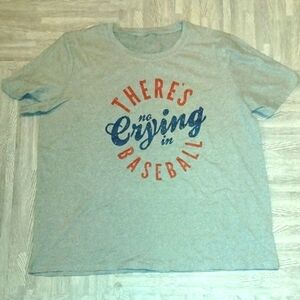 Gray Graphic T-Shirt with Baseball Print